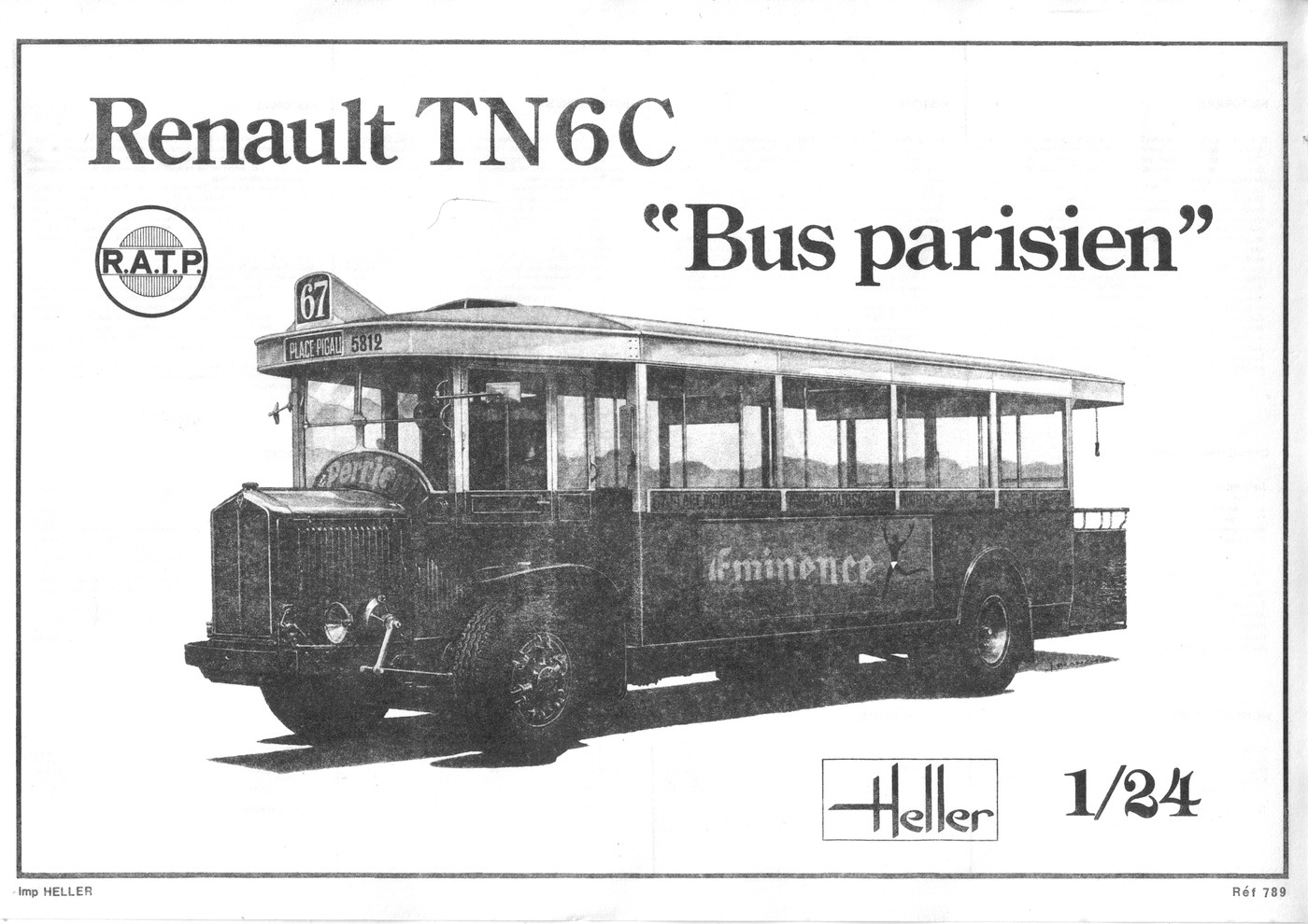Photo RENAULT TN6C Bus paresian HELLER Instruction sheet